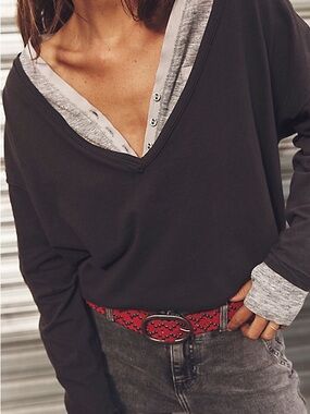 We The Free Nina V-Neck Long Sleeve Tee